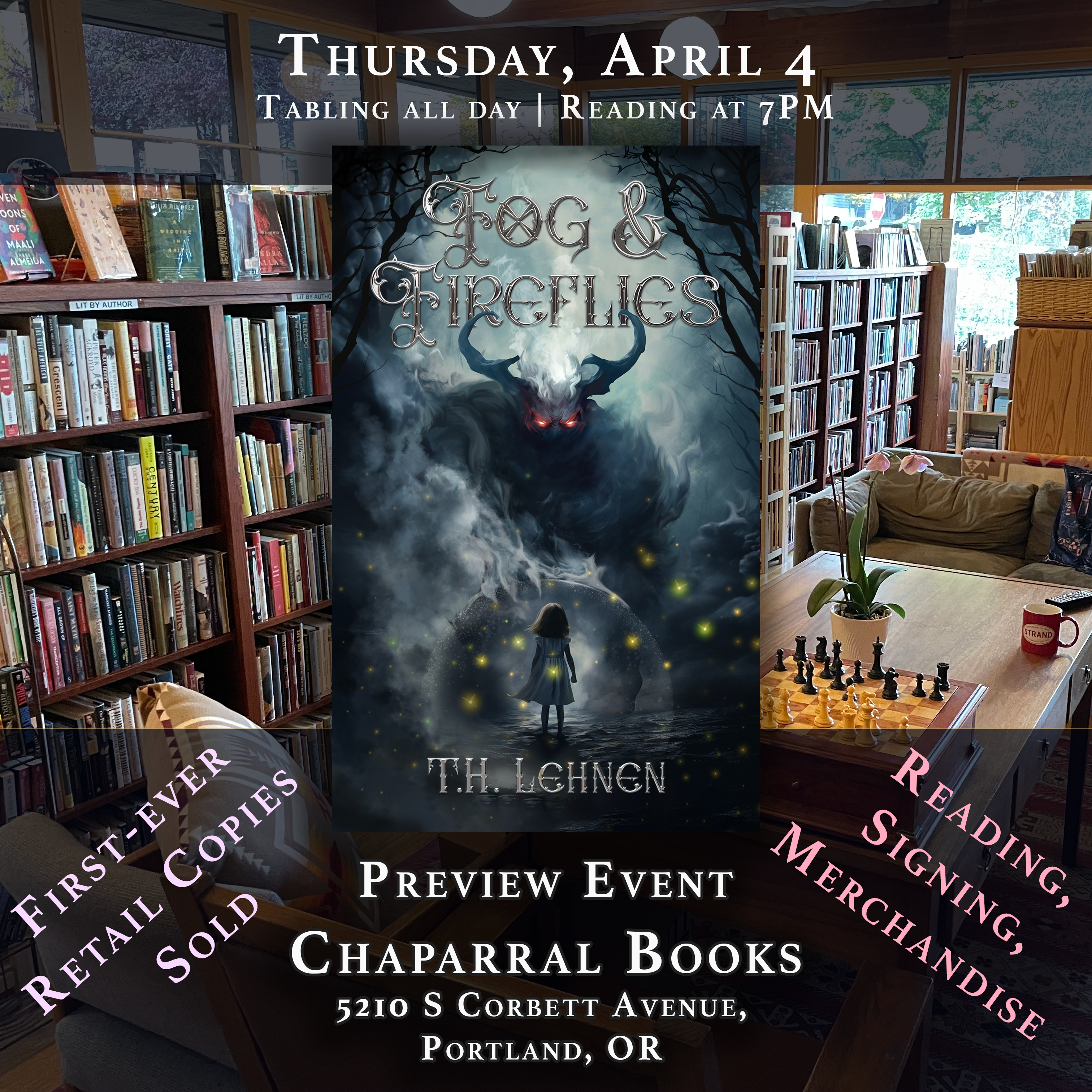 Preview Event for Fog & Fireflies at Chaparral Books on April 4